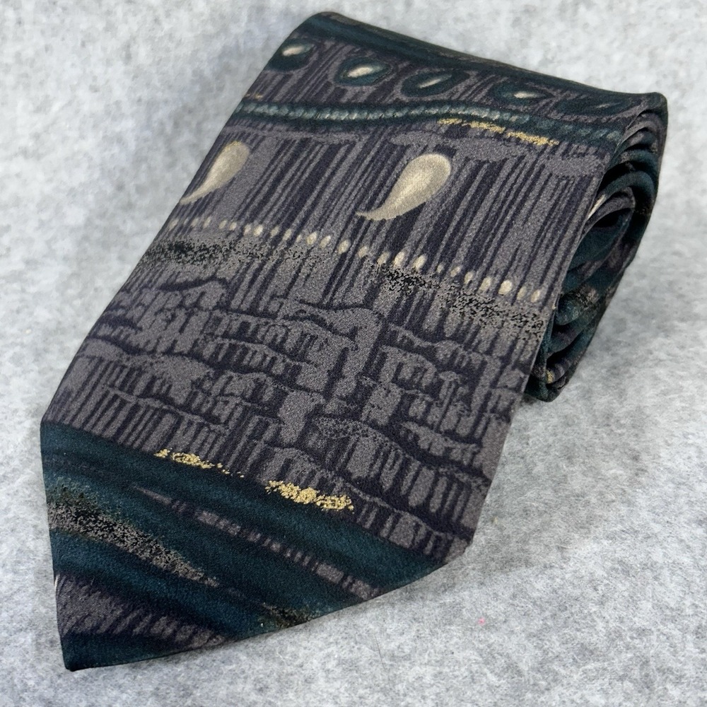 Conte Di Milano Italian Silk Tie Roman Coliseum Scenic Made USA Necktie
